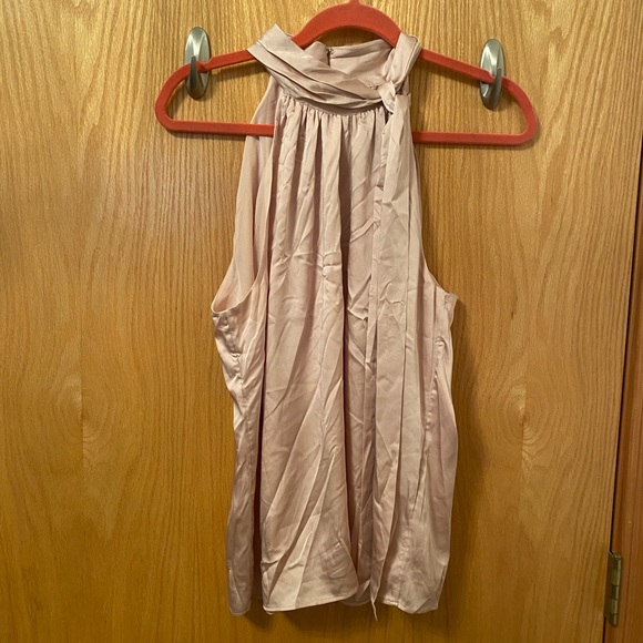 White House Black Market Tops - Large light pink White House black market draped halter top